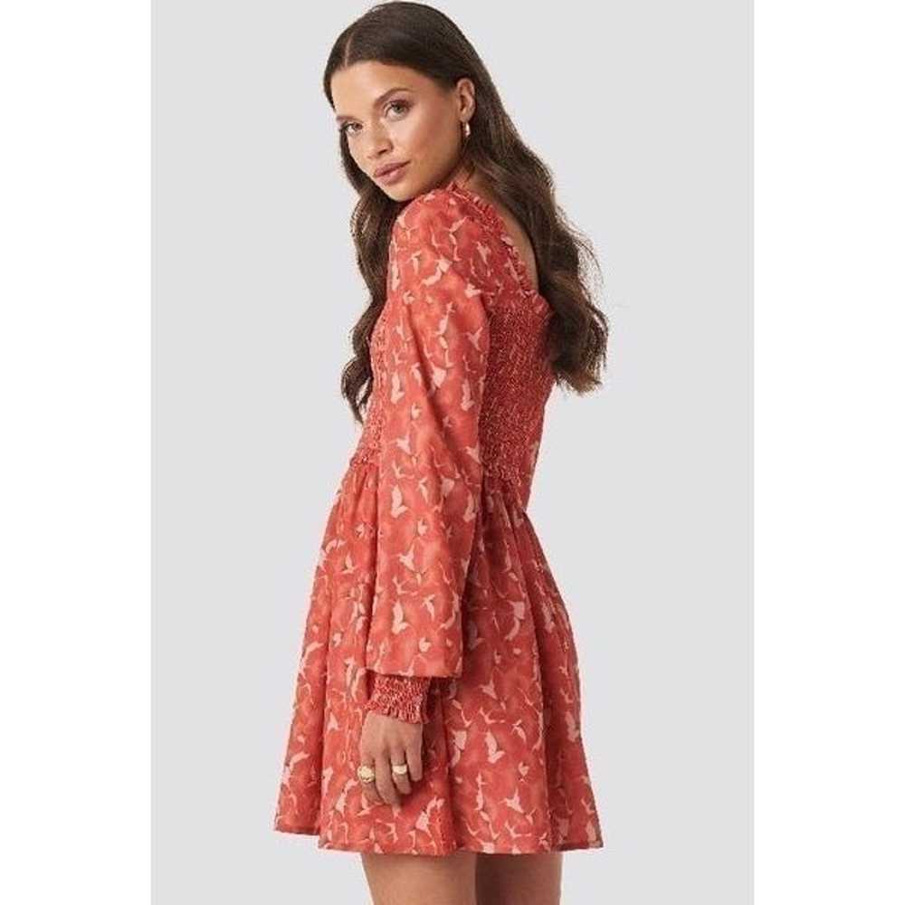 XLE THE LABEL Sandy Smocked Mini Dress- Red Flower - image 2