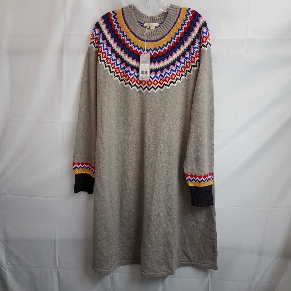 Boden Fair Isle Knitted Dress Beige Multicolored … - image 1