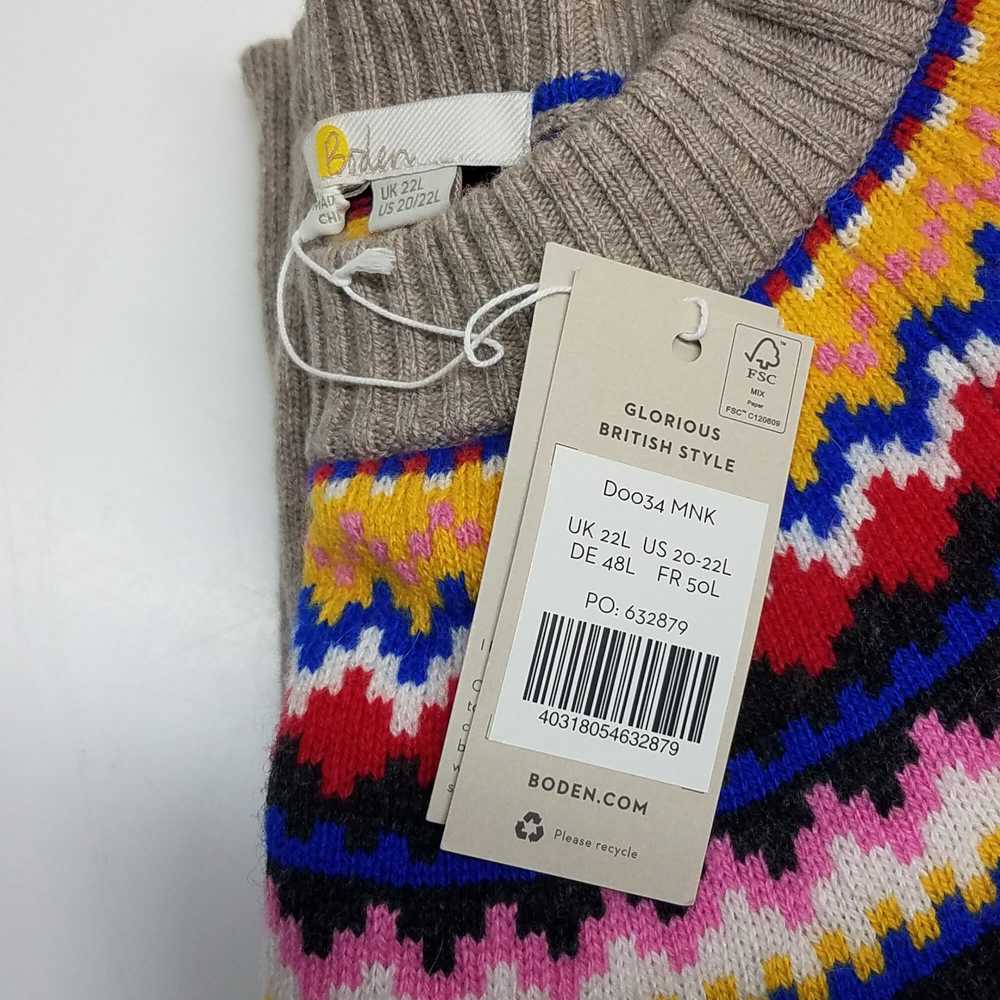 Boden Fair Isle Knitted Dress Beige Multicolored … - image 3