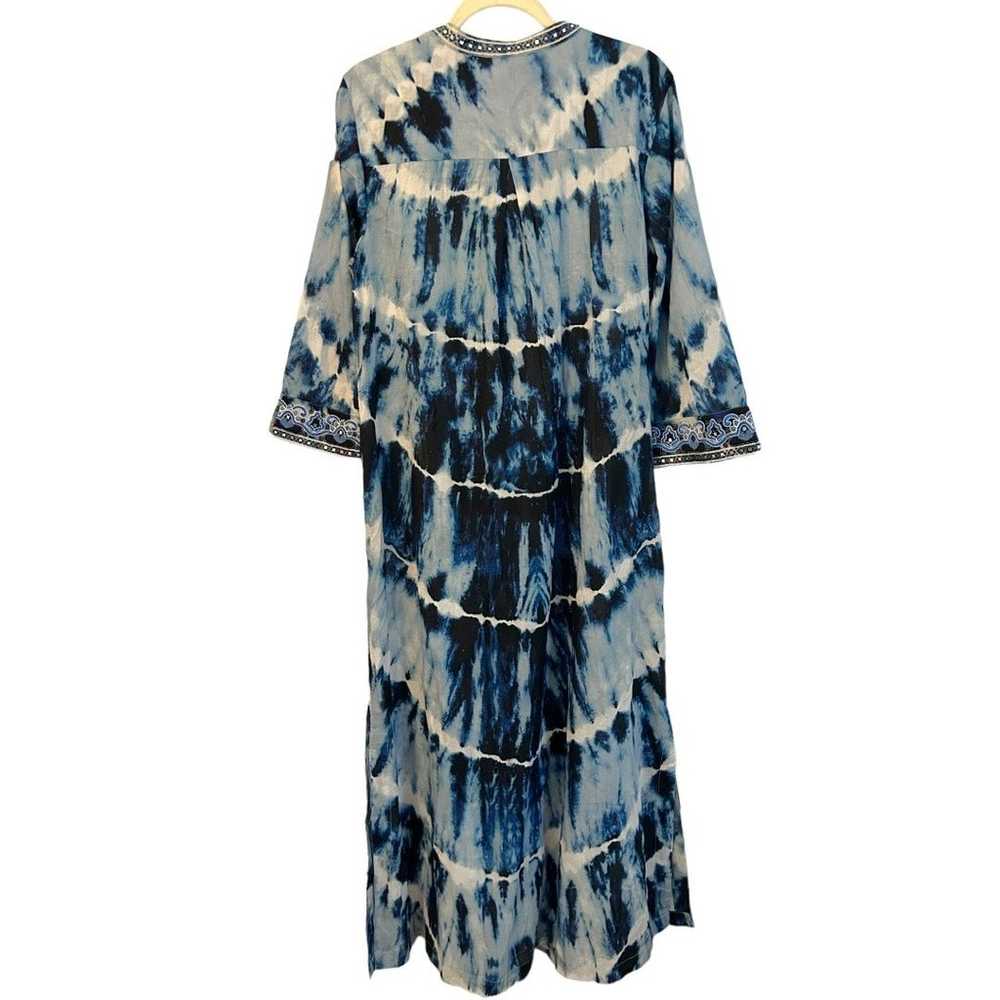 Soft Surroundings Maxi Kaftan Dress Cotton Tie Dy… - image 2