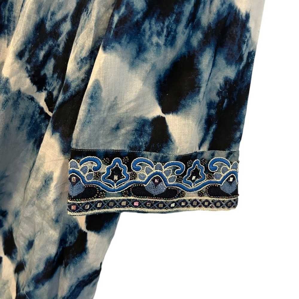 Soft Surroundings Maxi Kaftan Dress Cotton Tie Dy… - image 4