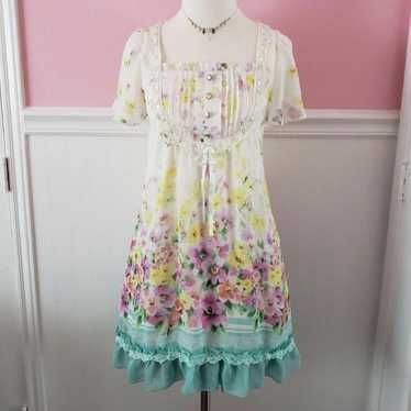 Floral watercolor Axes Femme mint dress