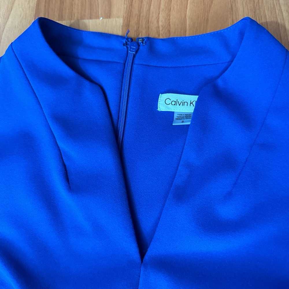 Calvin Klein Cap Sleeve Split V-Neck Midi Dress (… - image 4