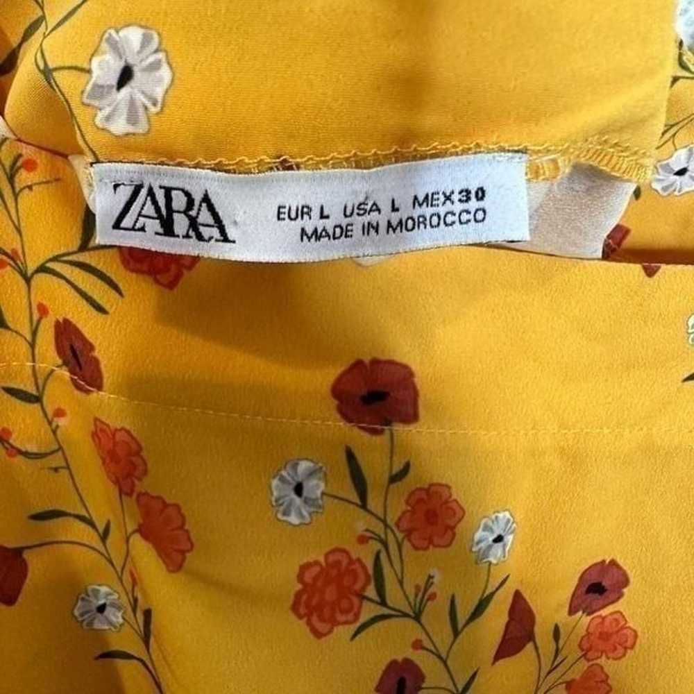 Zara Yellow Floral Handkerchief Dress | Size L - image 11