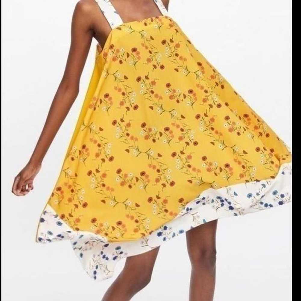 Zara Yellow Floral Handkerchief Dress | Size L - image 2