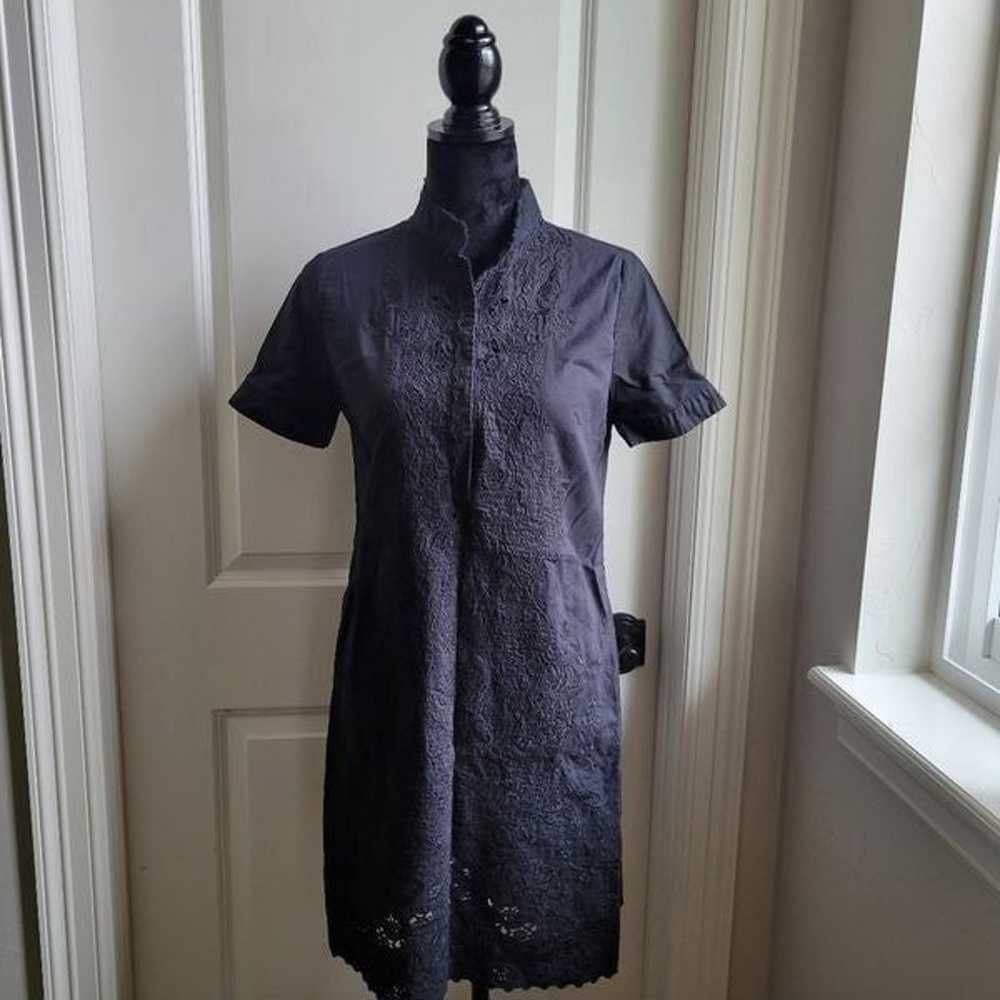 TAHARI Eyelet Embroidered Silk Cotton Mini Dress … - image 2