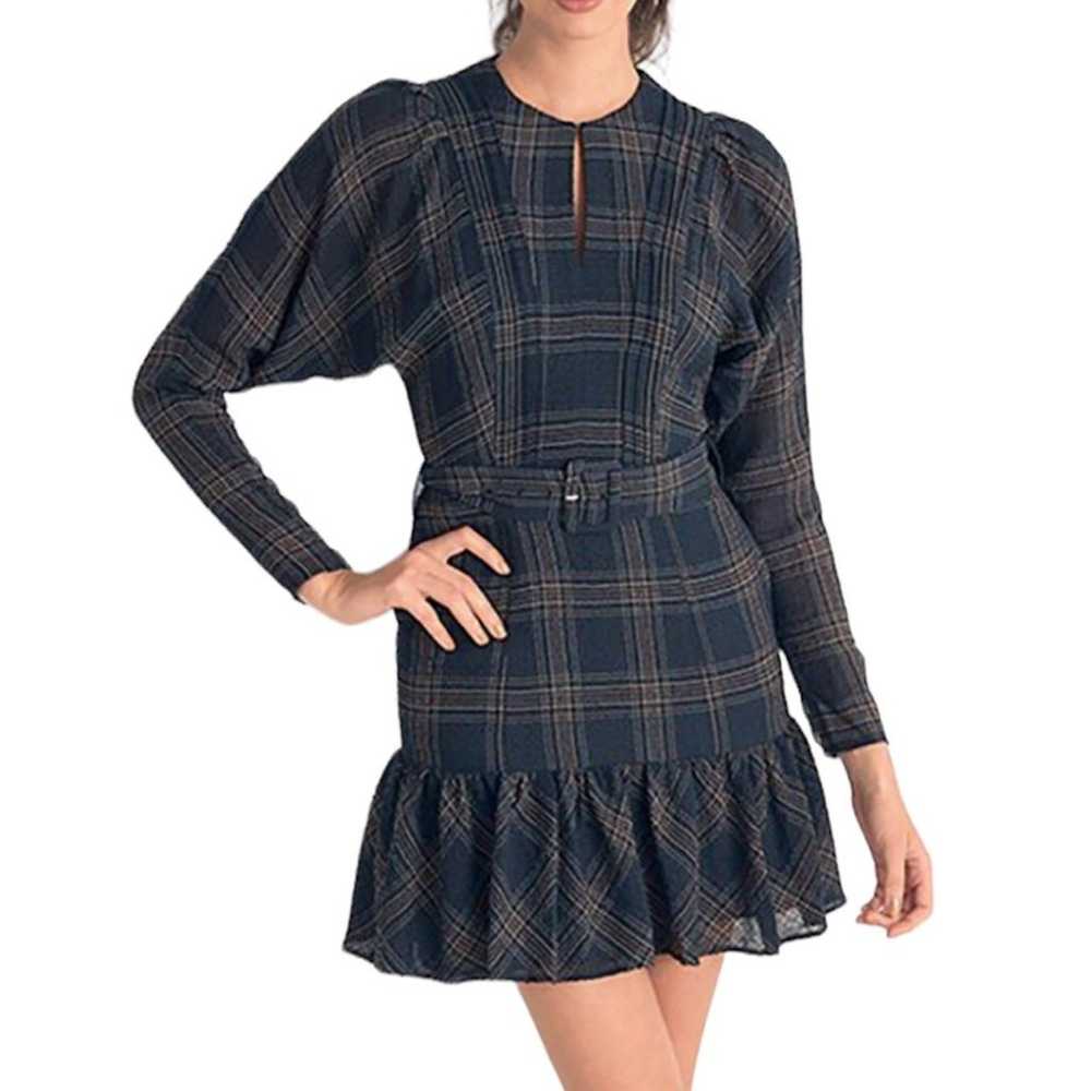 Reiss Daisy Check Flippy Wool Blend Mini Dress Si… - image 2
