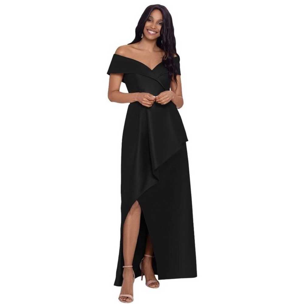 Black Xscape formal gown Acadia high low off the … - image 1