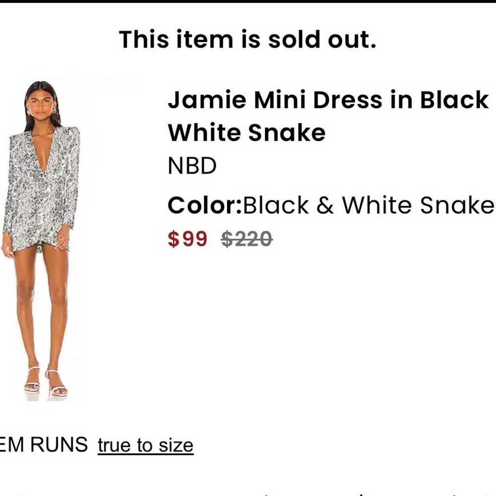 NWOT Revolve $220 NBD Jamie Python Snake Print Mi… - image 2