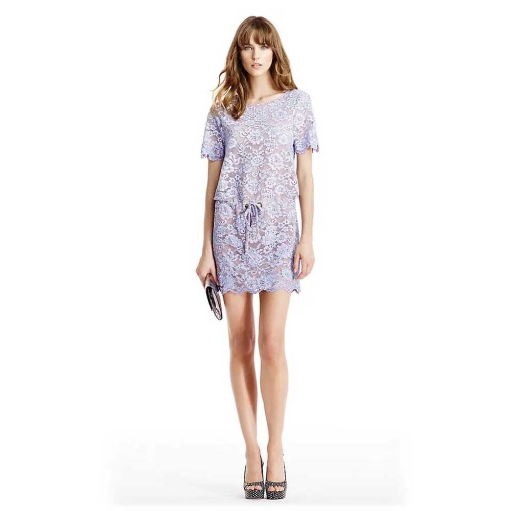 Diane Von Furstenberg Amal Lilac Lace Crystal Det… - image 1