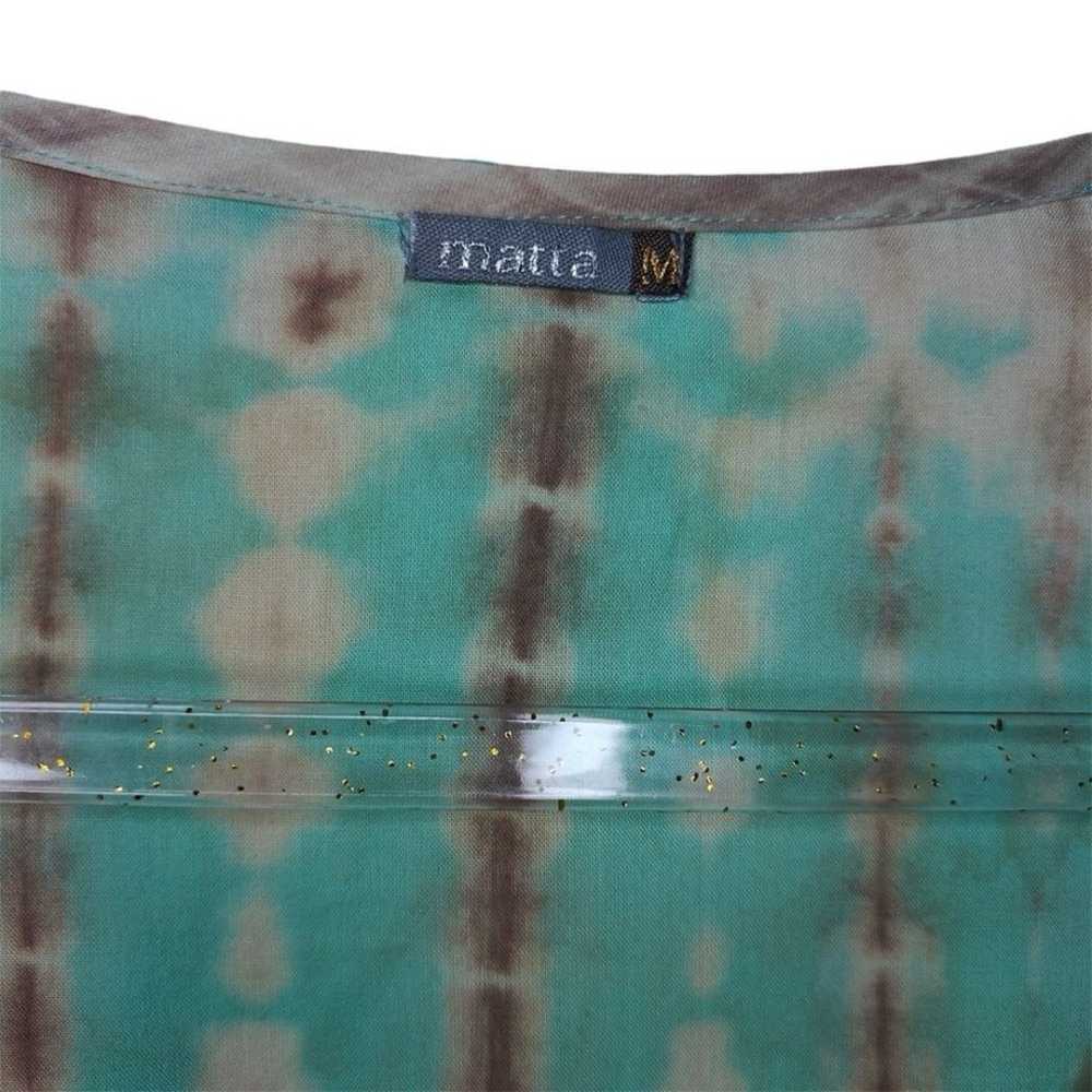 Matta Womens Size M 100% Cotton Blue Brown Tie Dy… - image 7