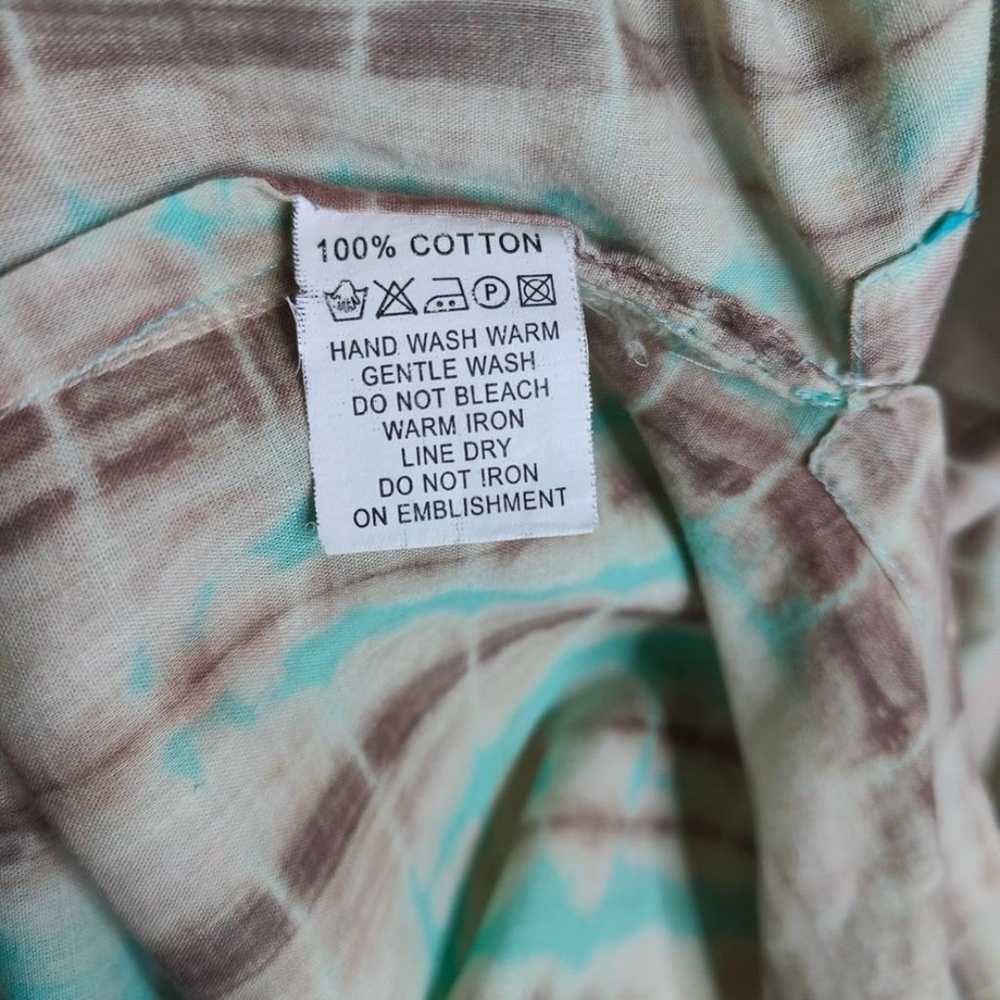 Matta Womens Size M 100% Cotton Blue Brown Tie Dy… - image 8