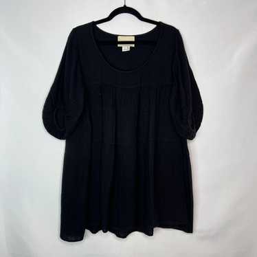Anaak Black Tunic Dress Oversized Flowy Puff Short