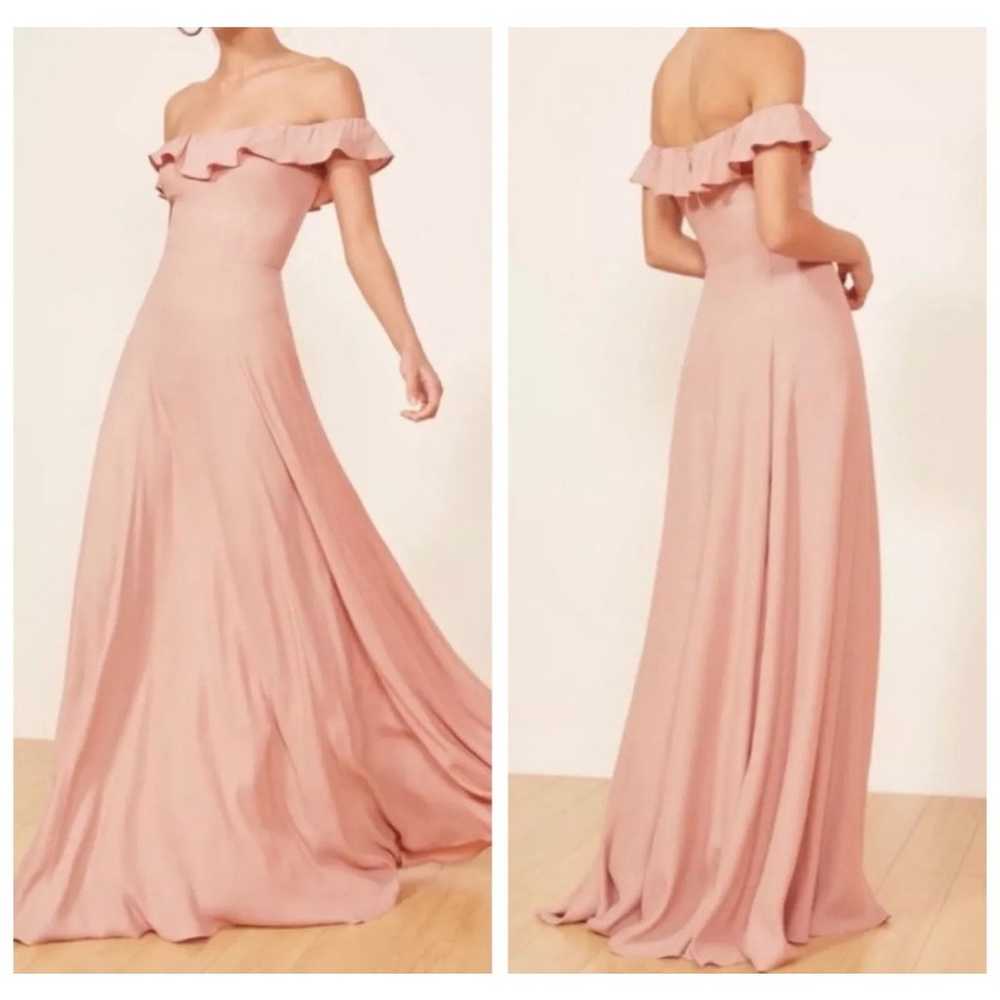 Reformation Verbena Off the Shoulder Ruffle Gown … - image 1