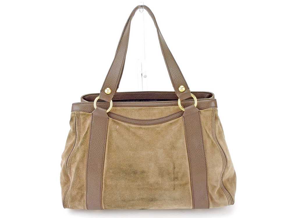Celine Tote Bag Back Shoulder Macadam Button Brow… - image 2