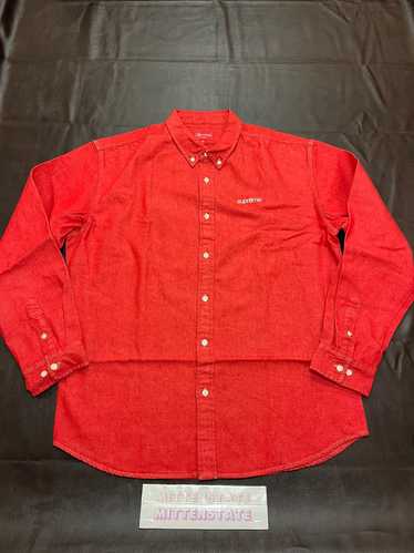 Supreme Supreme Red Denim Button Up Dress Shirt Xl