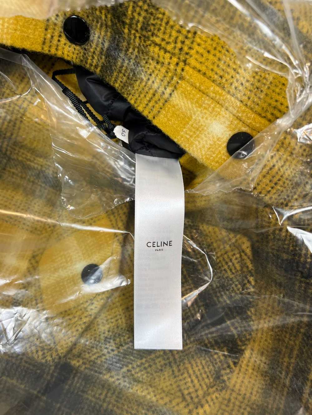 Celine Celine logo hood flannel hooded jacket sz … - image 6