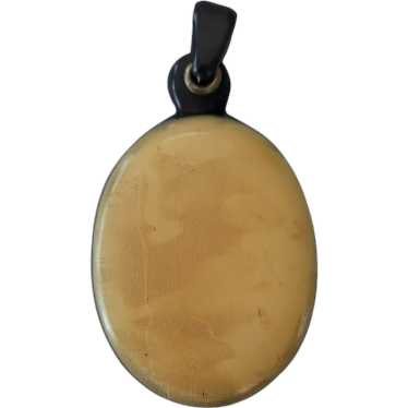 Celluloid Vintage Hinge Slide Mirror Locket Pendan