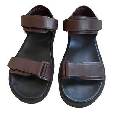 The Row Hook And Loop leather sandal