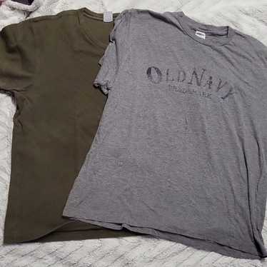 2 Mens XXL Old Navy shirts lot 2X gray tshirt oli… - image 1