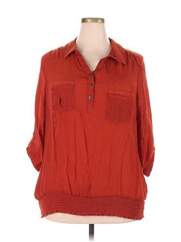 DressBarn Women Red Long Sleeve Blouse 3X Plus