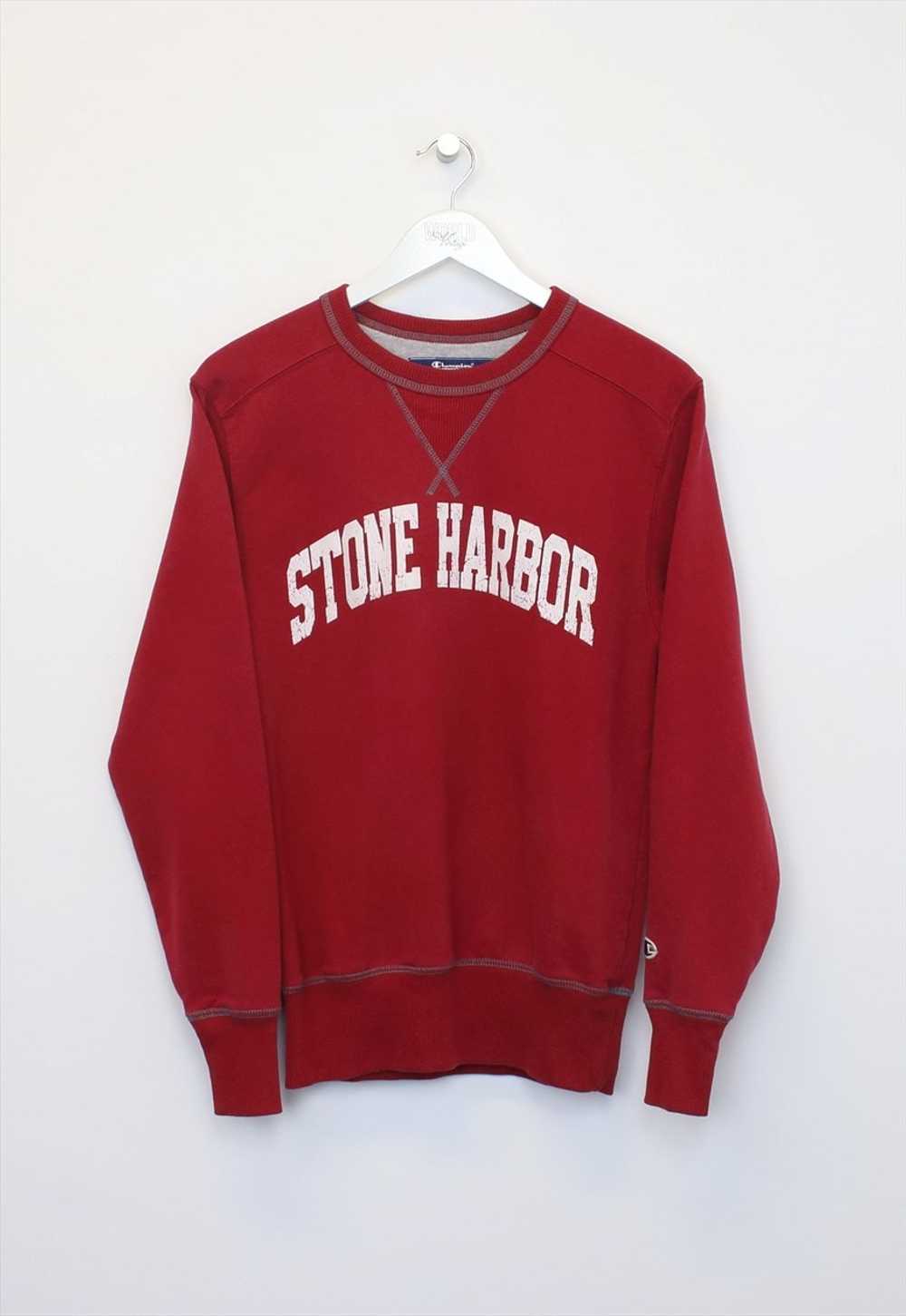 Vintage Champion Stone Harbor sweatshirt in red. … - image 1