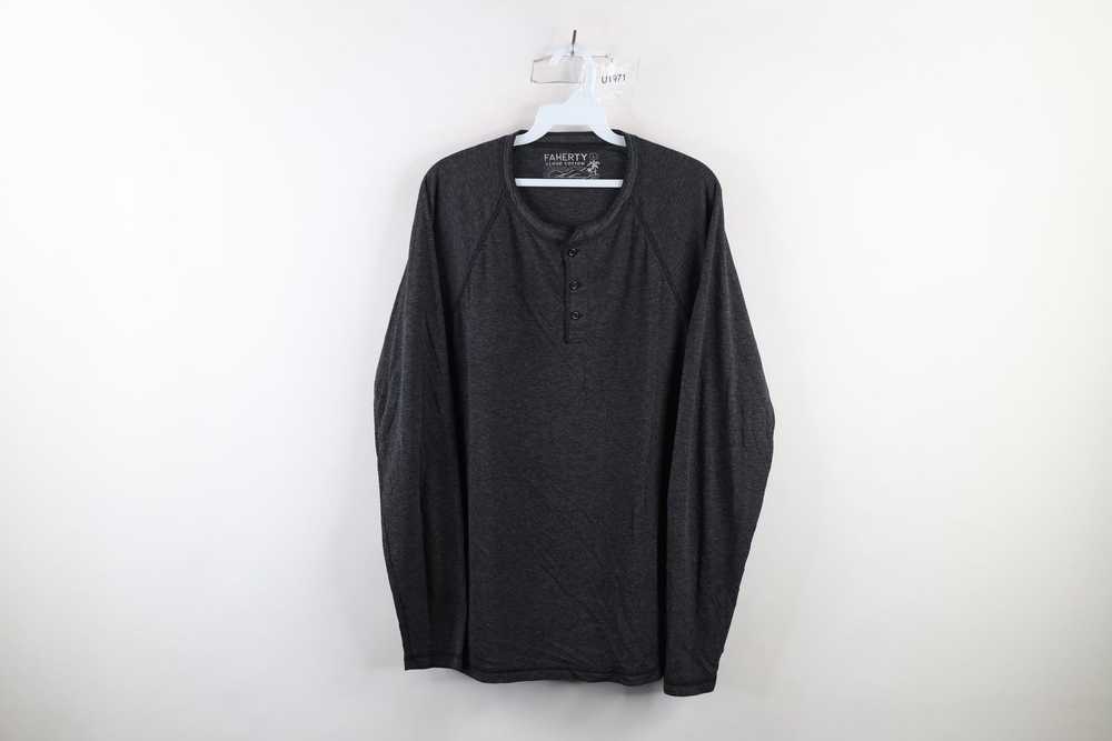 Vintage Faherty Blank Cloud Cotton Long Sleeve He… - image 1