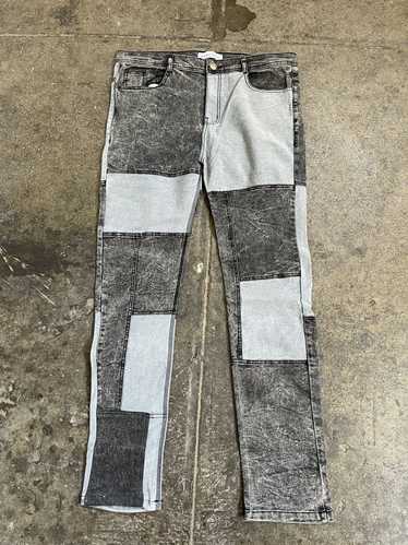 Streetwear × Vintage Patchwork denim grey