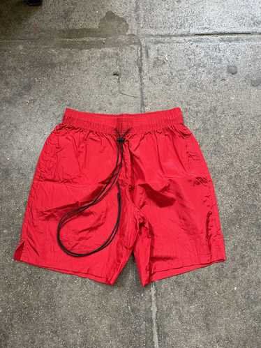 Streetwear × Vintage Crinkle Nylon Shorts Red