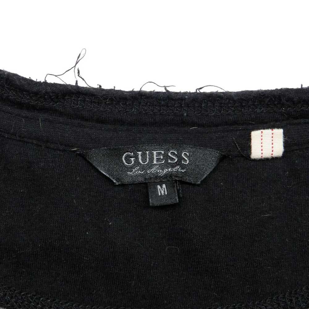 Y2k Guess Black & Gray Striped Henley Tee Button … - image 5