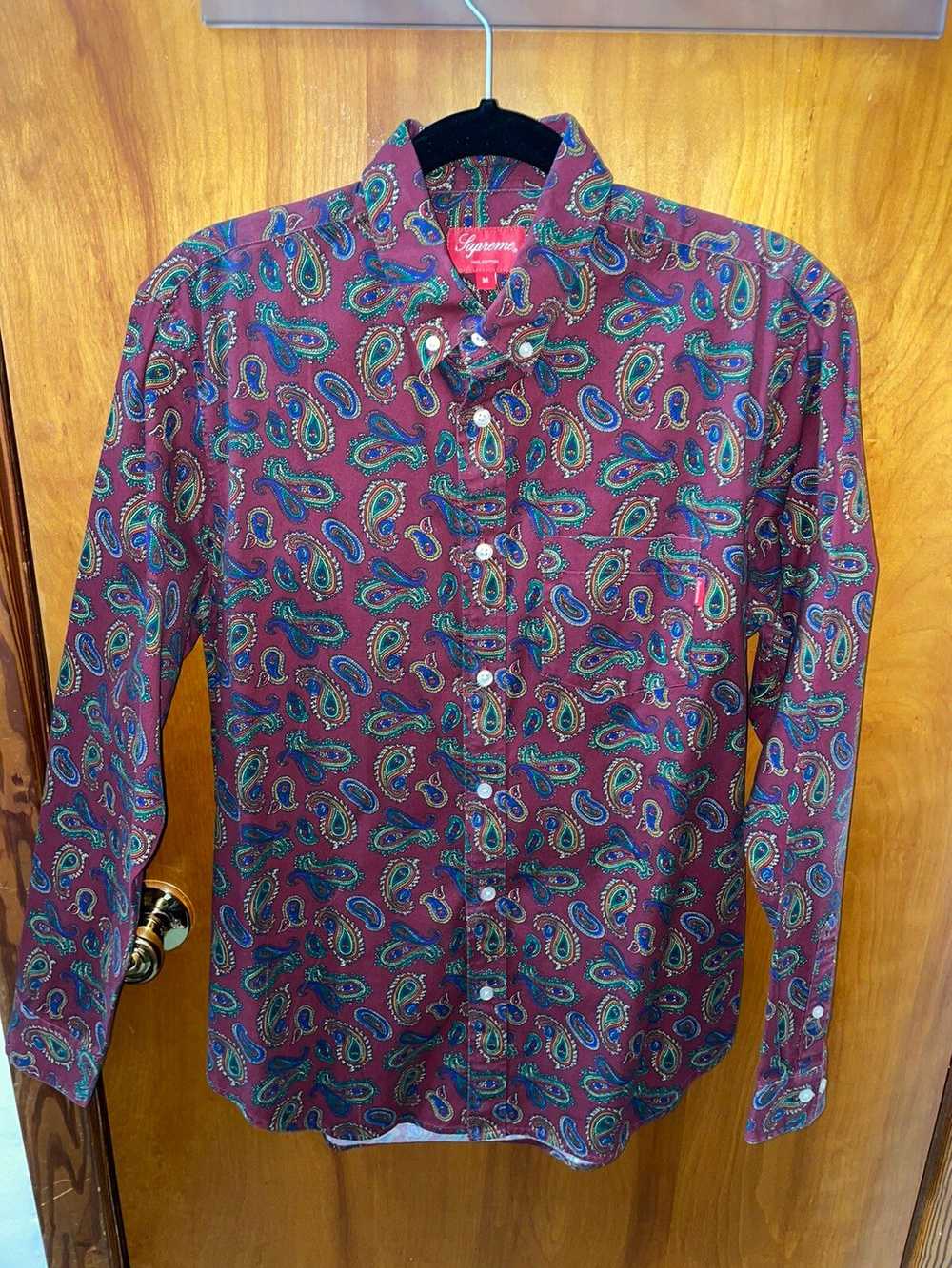 Supreme Supreme Paisley Button-Up FW13 burgundy - image 1