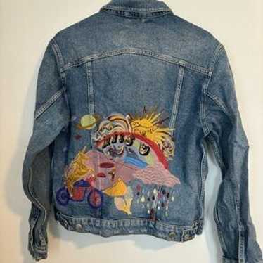 ジャケット・アウター ZARA flower denim jacket EMBROIDERED FLORAL DENIM JACKET - Blue | ZARA United States