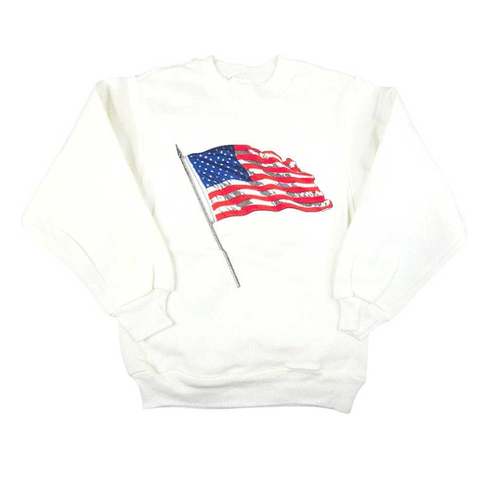 Hanes Vintage American Flag Sweatshirt Boys Youth… - image 2