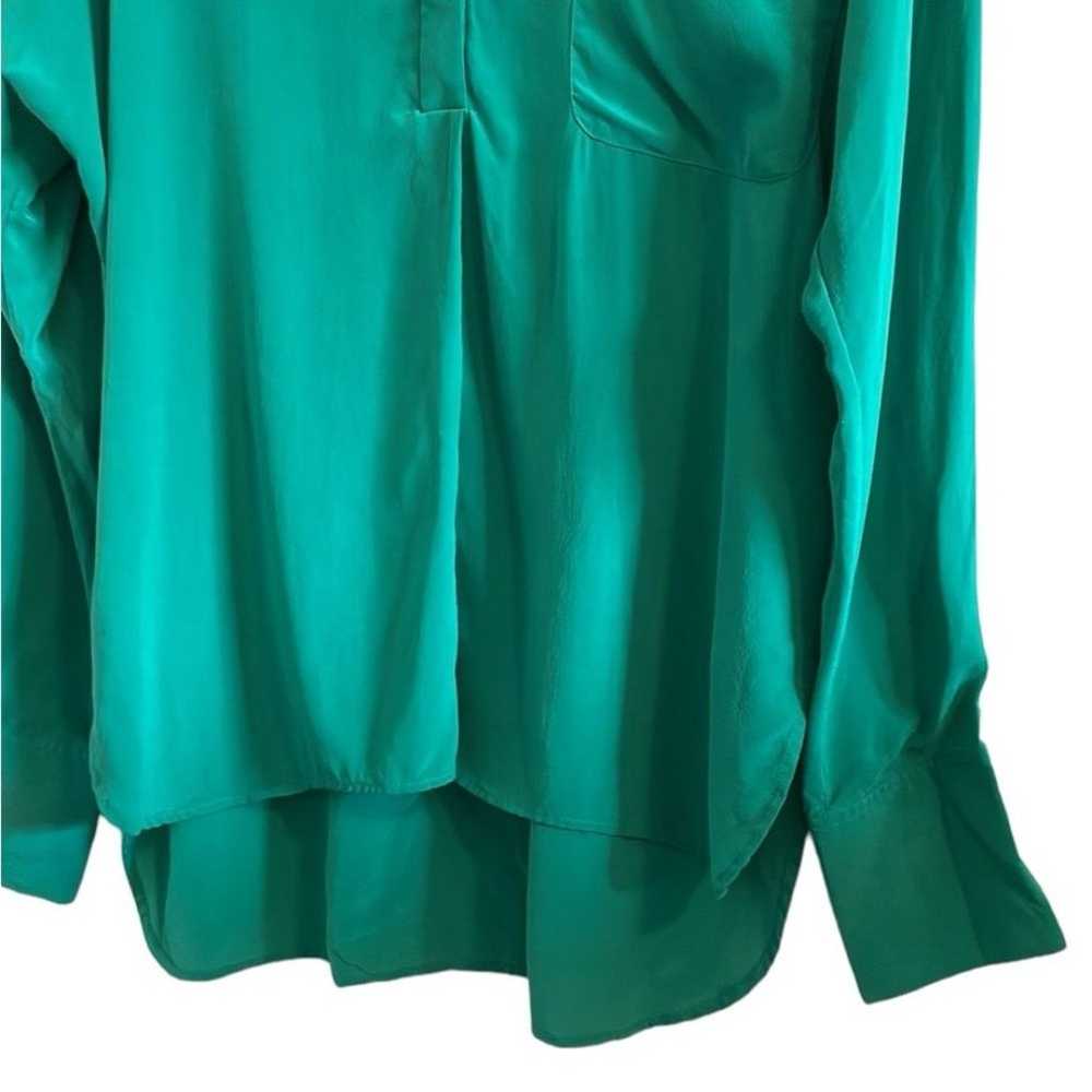 Equipment Femme Marche Long Sleeve 100% Silk Blou… - image 4