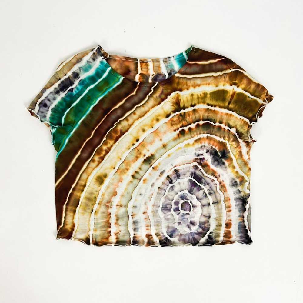 NEW Hand-Dyed Cropped Lettuce Hem T-Shirt | Size M - image 8