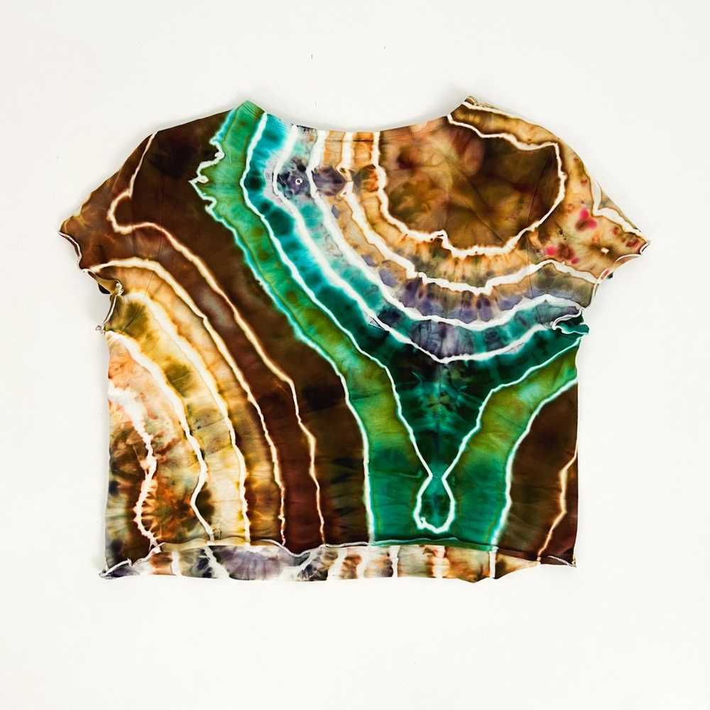 NEW Hand-Dyed Cropped Lettuce Hem T-Shirt | Size M - image 9