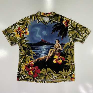 Kalaheo VTG Kalaheo Hawaiian Shirt Hula Girl Volca