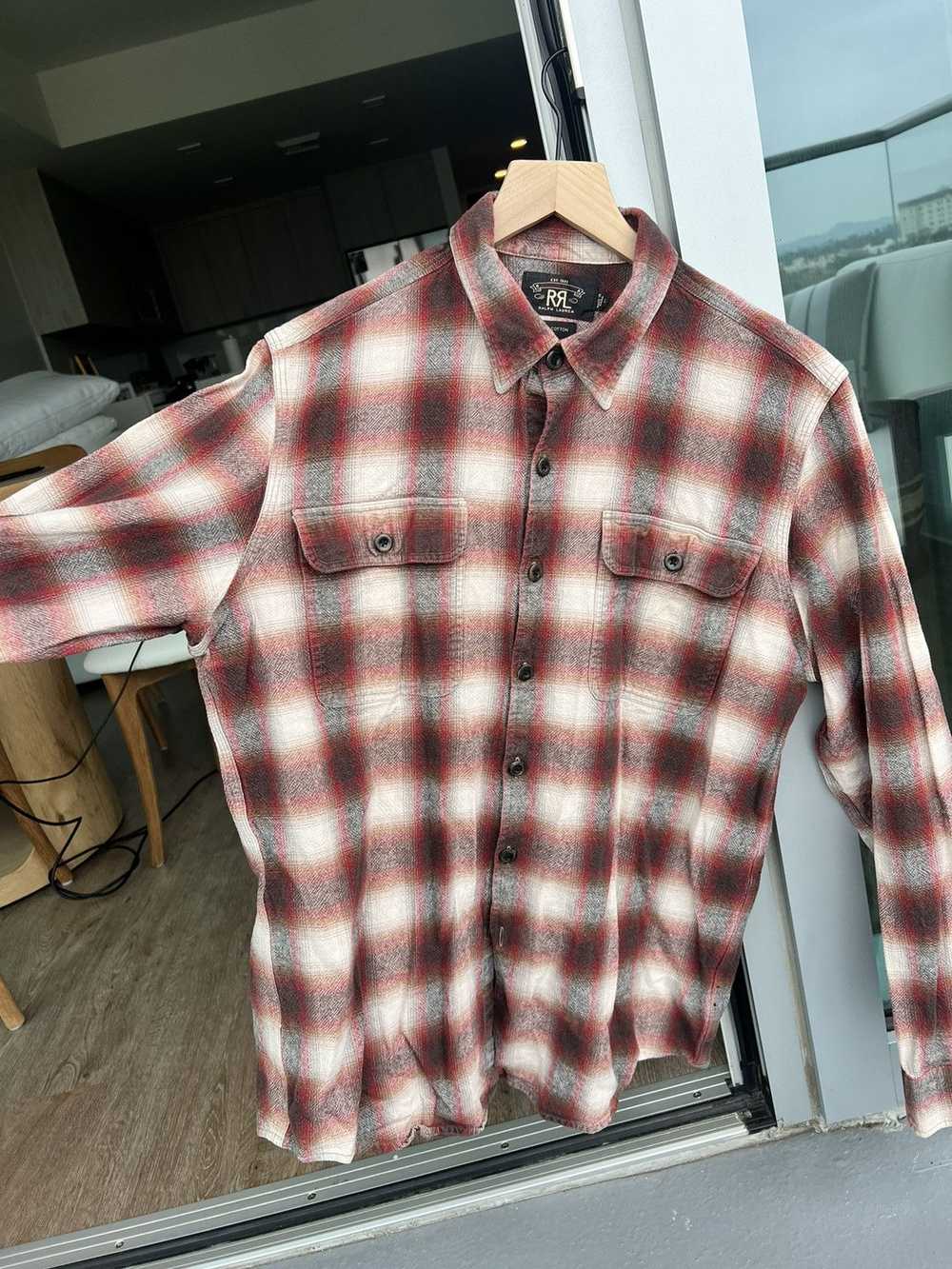 RRL Ralph Lauren RRL Plaid Button-Up Shirt Size L - image 4