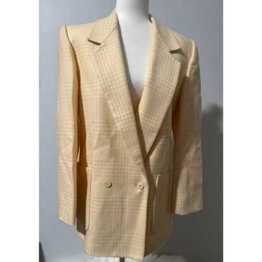 JH Collectible pure wool long yellow plaid coat si