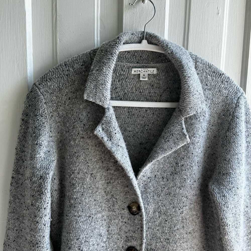 J Crew Donegal Sweater Coat Gray - image 2