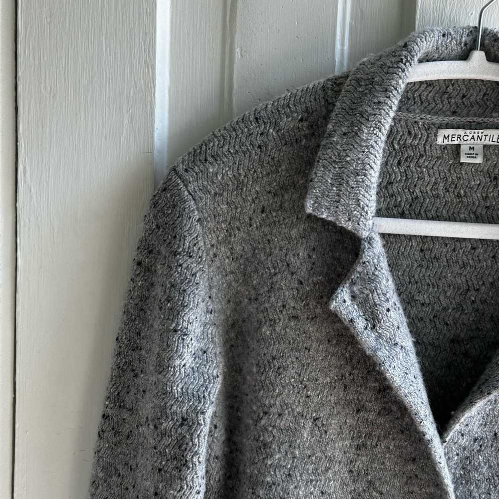 J Crew Donegal Sweater Coat Gray - image 3