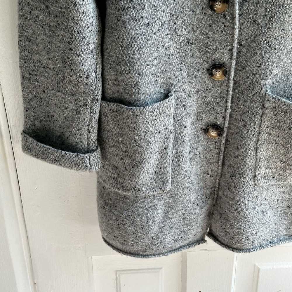 J Crew Donegal Sweater Coat Gray - image 4