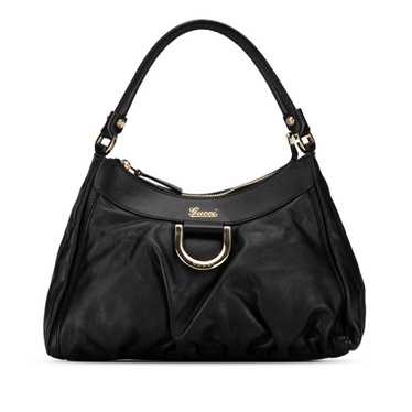 Black Gucci Leather Abbey D Ring Shoulder Bag