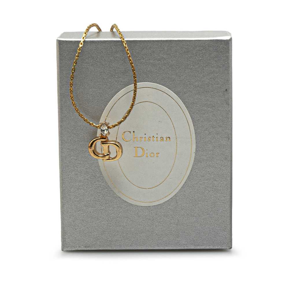 Gold Dior CD Logo Pendant Necklace - image 10