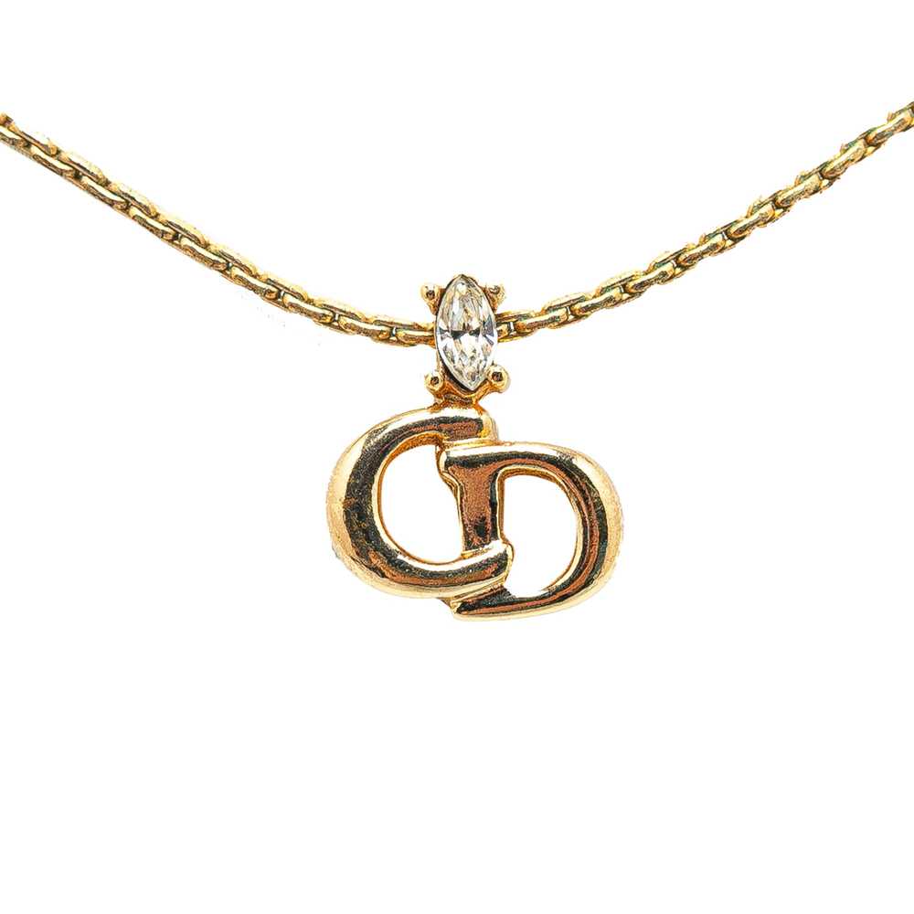 Gold Dior CD Logo Pendant Necklace - image 1