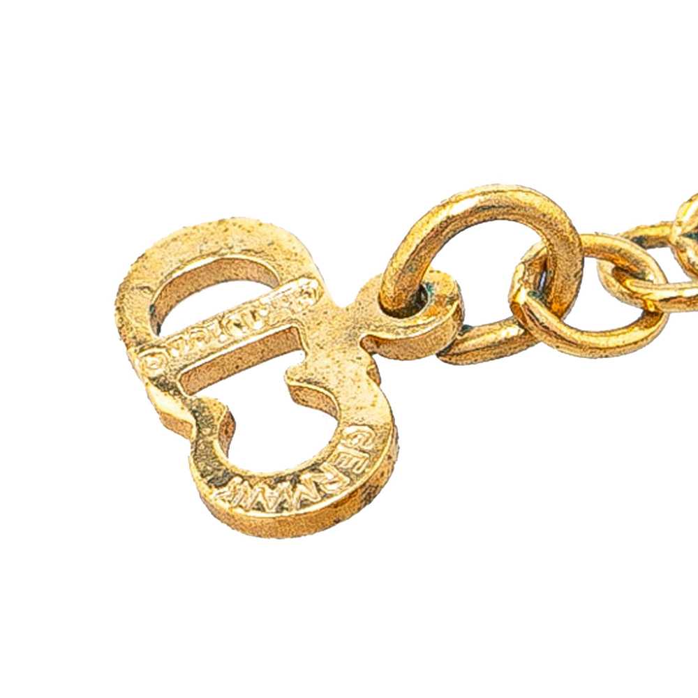 Gold Dior CD Logo Pendant Necklace - image 4