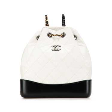 White Chanel Small Aged Calfskin Gabrielle Backpac