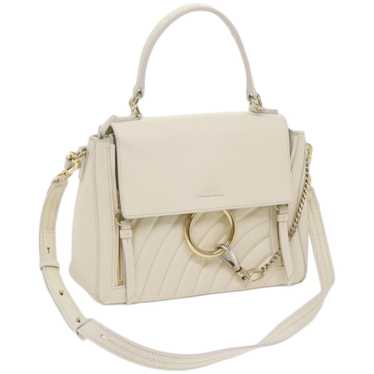 Chloe Faye day Hand Bag Leather White Auth 66645 - image 1