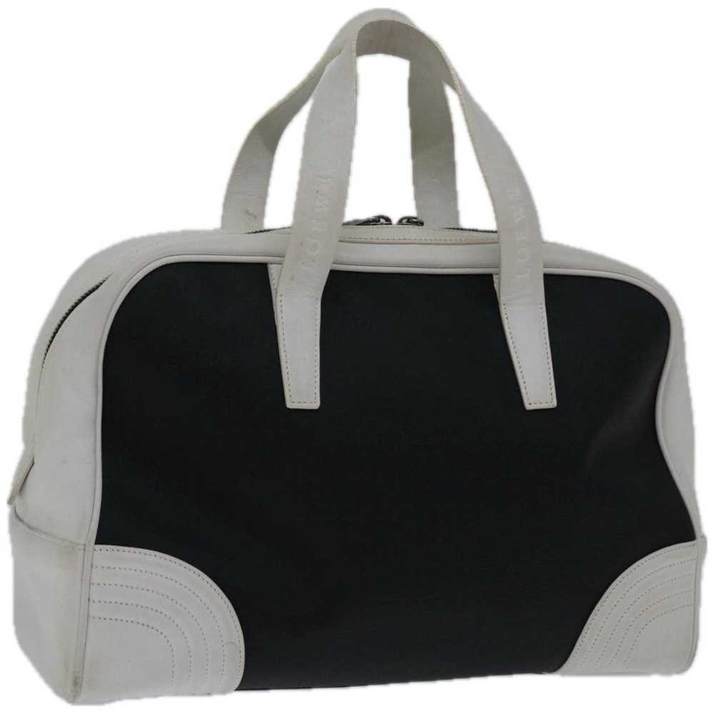 LOEWE anagram Hand Bag PVCCanvas Black White Auth… - image 1