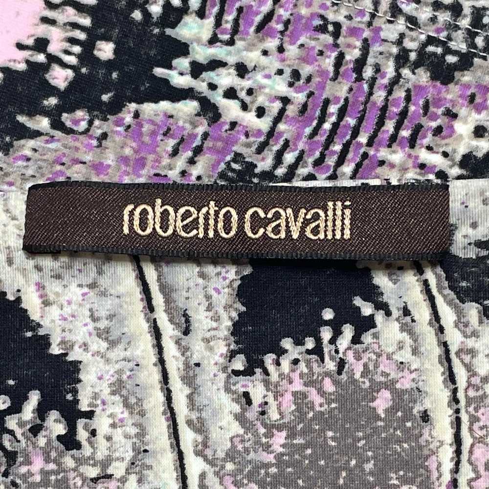 Roberto Cavalli VTG Y2K Plunge Neck Shirt 44 IT 8… - image 5